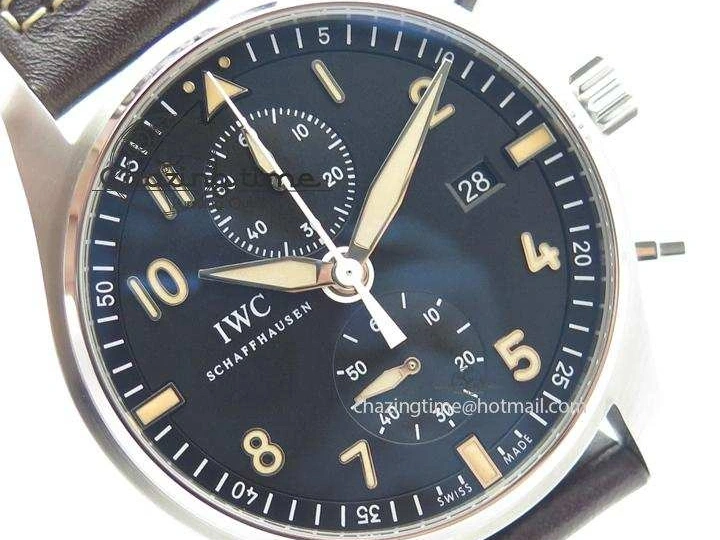 MIROTIME 0320 Pilot Chrono SS IW387808 CF3 ZF 1:1 Best Edition On Brown Leather Strap A Soft 7328